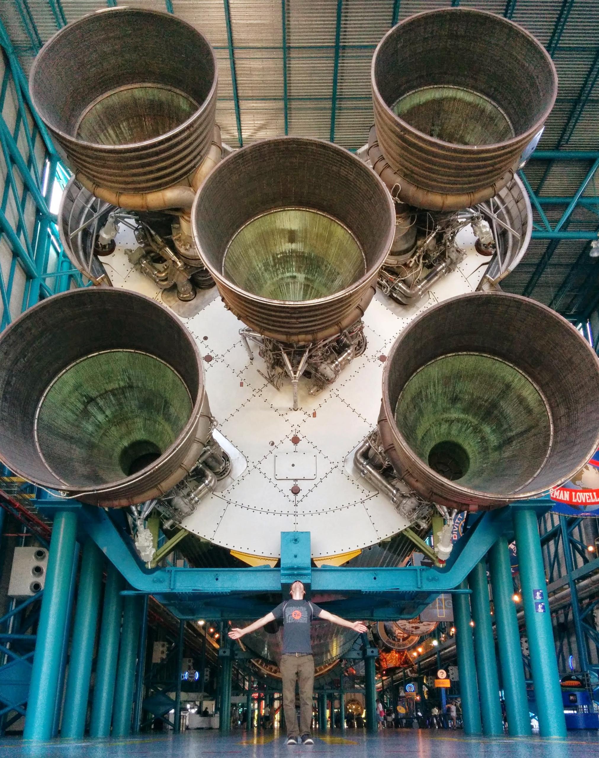 Me for scale. Saturn V, Kennedy Space Center.